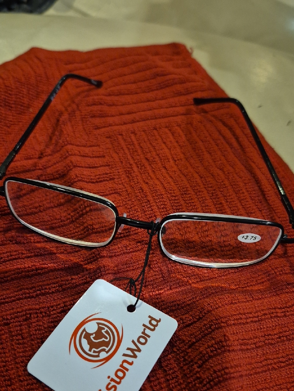 NEW--'Black Rectangular Reading Glasses +3.75